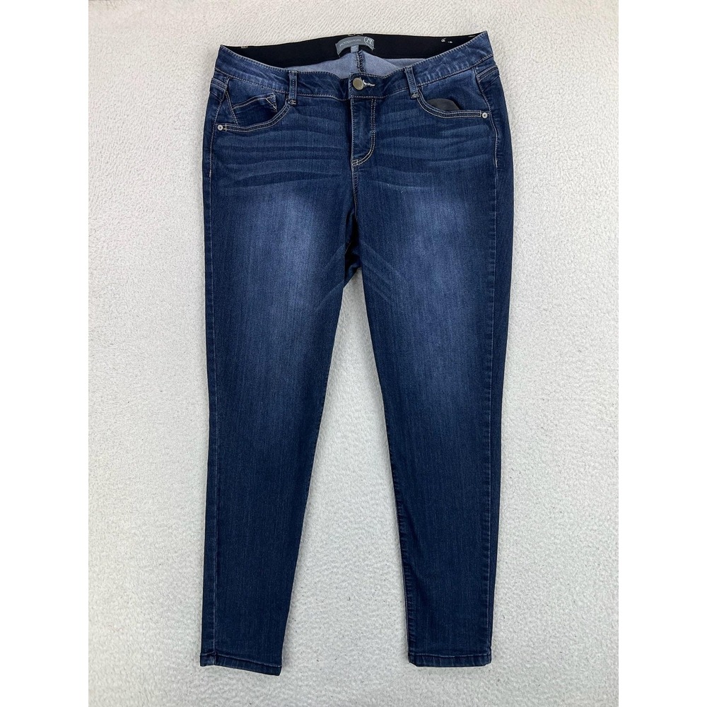 Wit & Wisdom Skinny Jeans Womens 16W Blue Dark Wash Mid Rise Stretch Denim